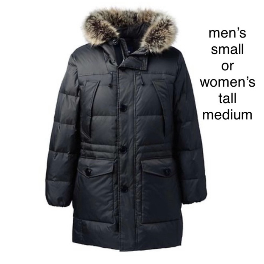 Landsend Rusk Down Winter Parka Menâs Small Or Womenâs Tall Medium Warmest Coat